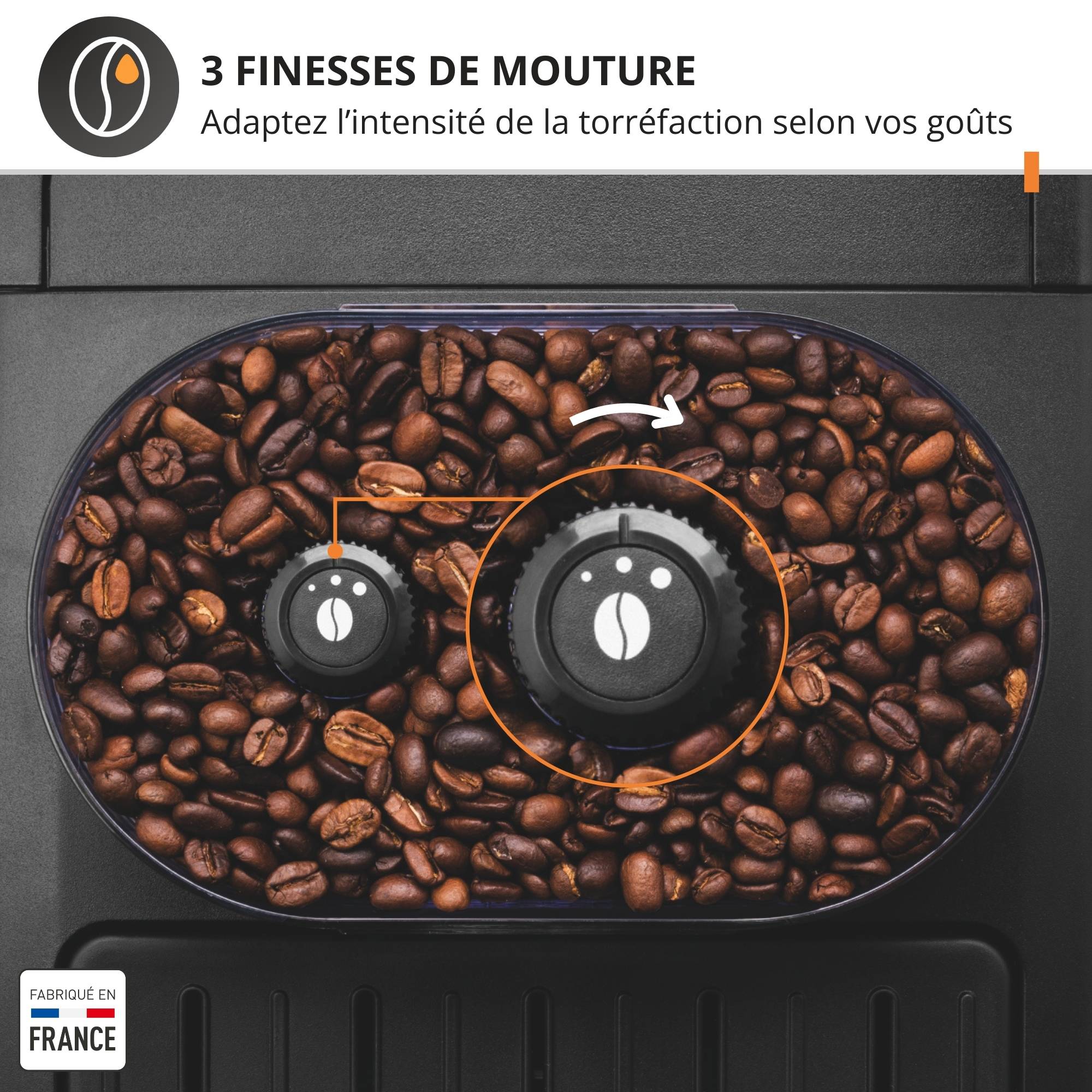 Essential, Krups, Machine à café à grains, Ecran LCD, Buse vapeur pour cappuccino