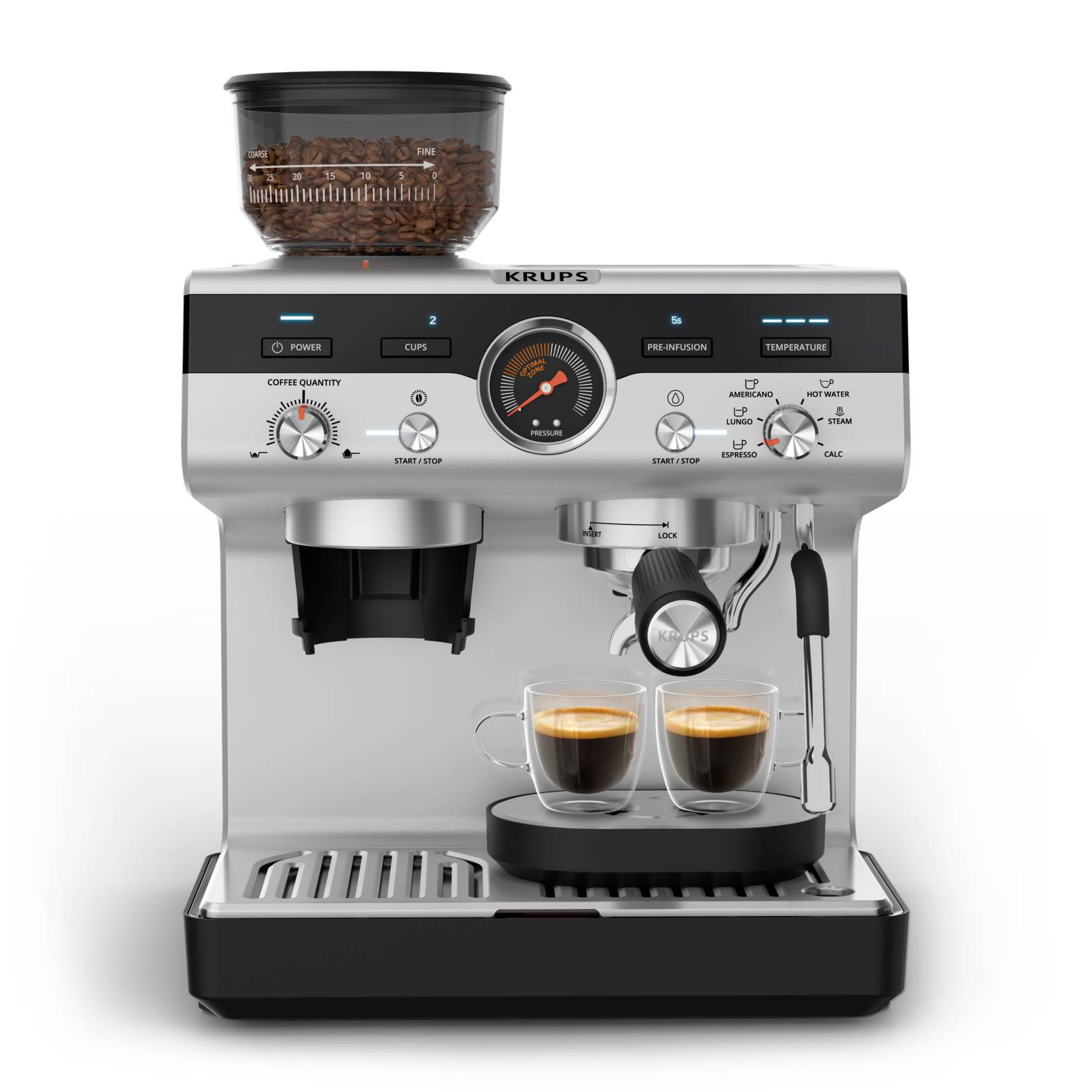 Precision, Manual Espresso Machine with Grinder, Intuitive Interface