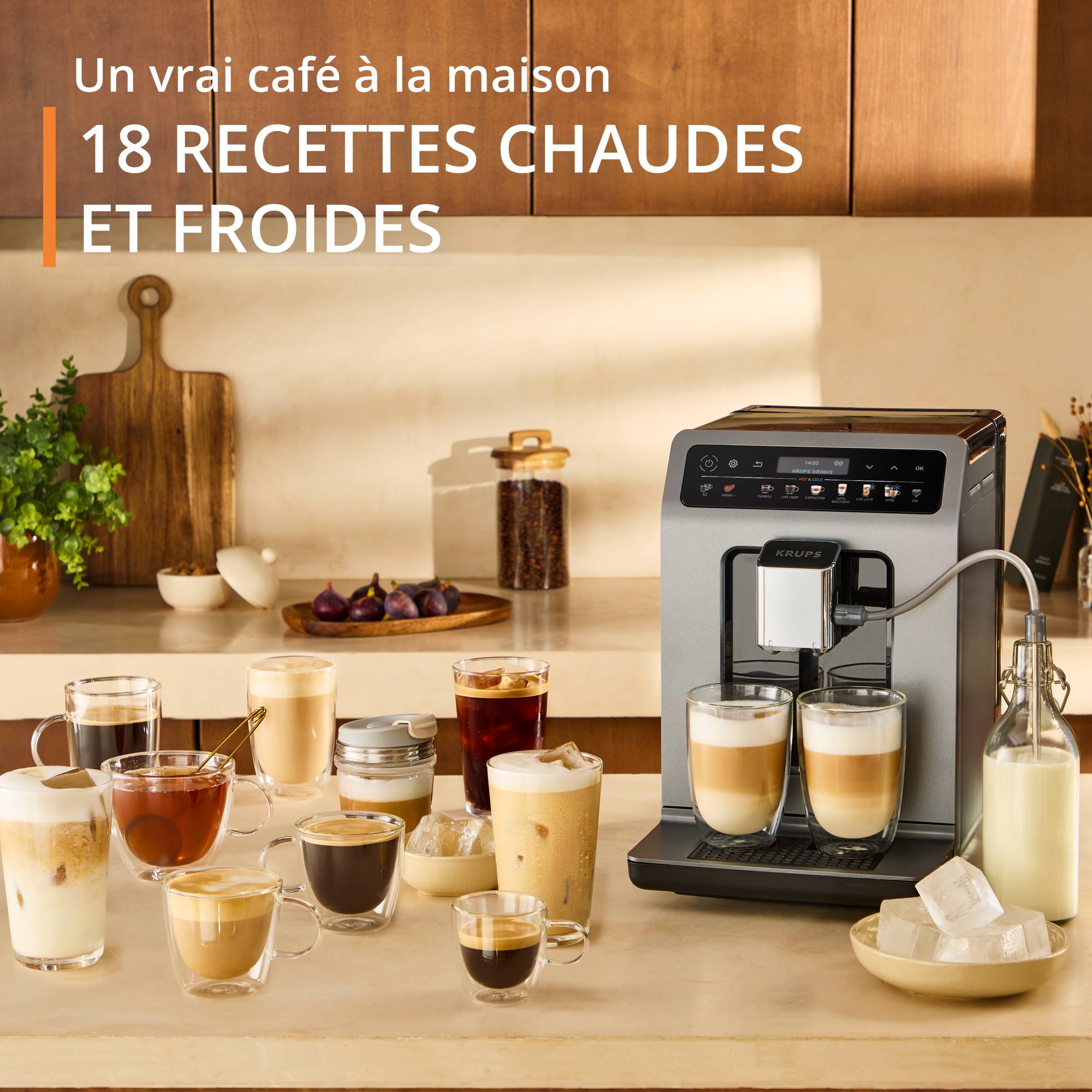 Evidence Hot & Cold, Machine expresso automatique, 18 recettes chaudes et froides