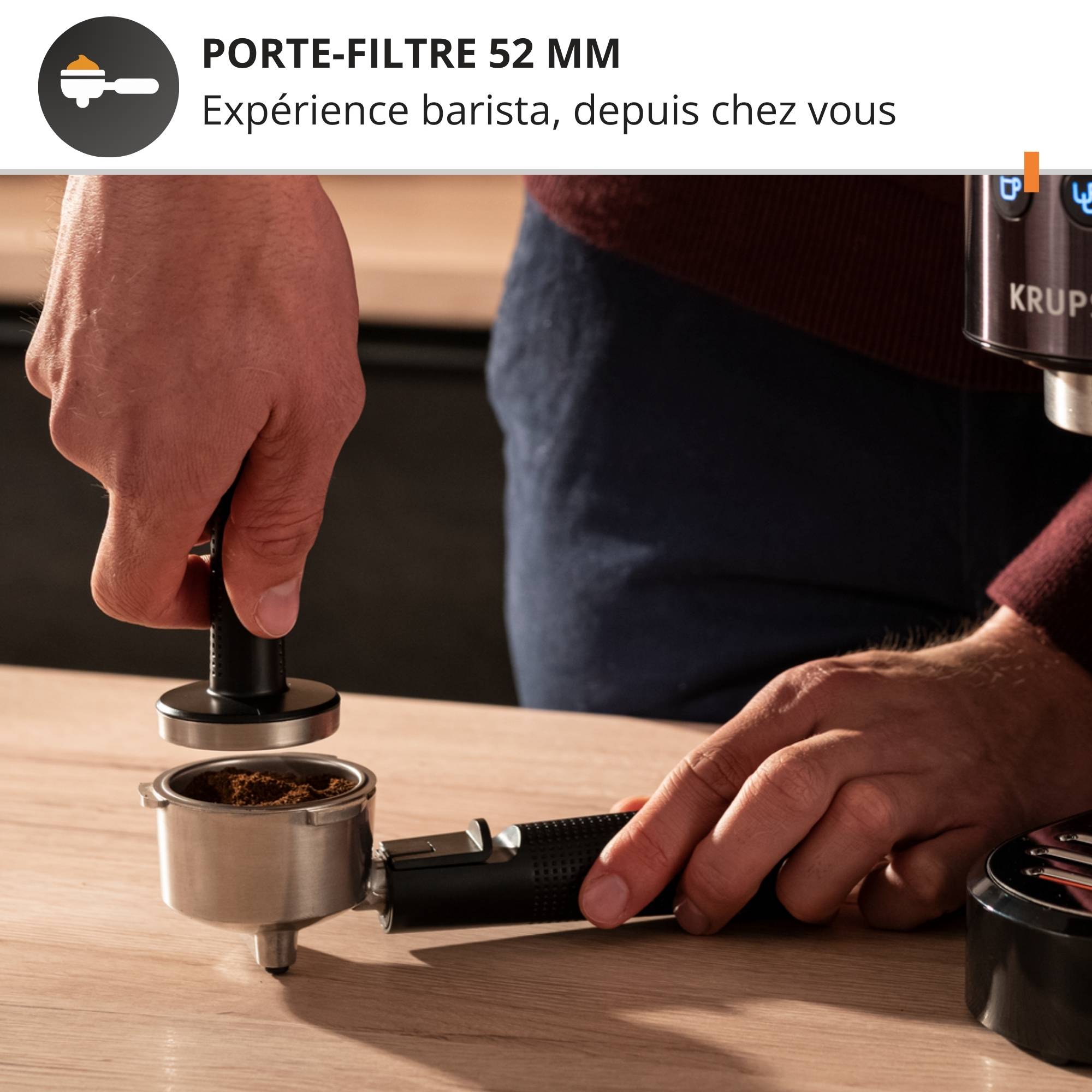 KRUPS Cafetière expresso à pompe Virtuoso + inox noir