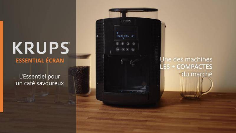 Essential, Krups, Machine à café à grains, Ecran LCD, Buse vapeur pour cappuccino